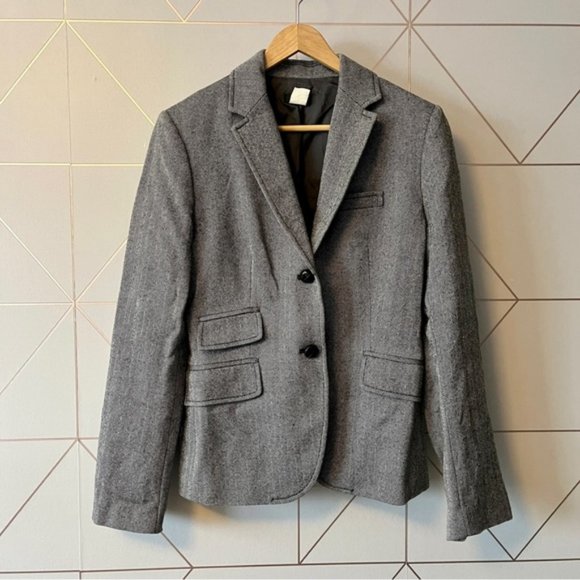 J. Crew Herringbone 100% Wool Jacket Blazer